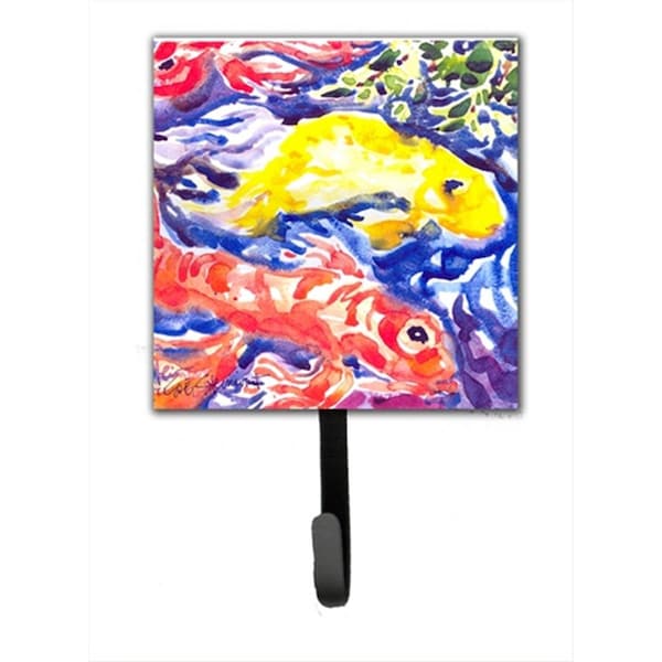 Carolines Treasures 4.25 W x 7 H in. Fish - Koi in the pond Leash Holder Or Key Hook 6116SH4 - main